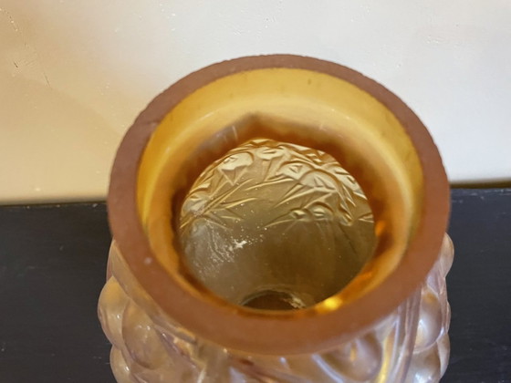 Image 1 of Vase Art Deco 1930 Bernsteinfarbe Französisch