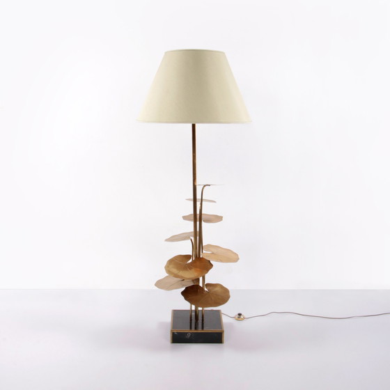 Image 1 of Maison Jansen Stehleuchte aus vergoldetem Messing mit Marmorsockel, 1970 Frankreich.