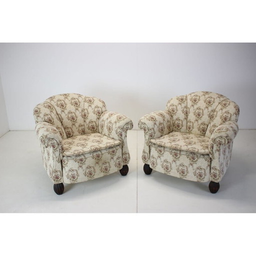 Paar Vintage Art Deco Sessel, Tschechoslowakei 1930er Jahre