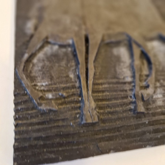 Image 1 of 60'S Vintage Keramik Wandfliese Pferde Kunst