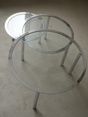 Chrom Glastisch Set