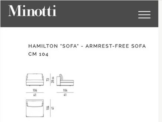 Image 1 of Minotti Sofa Hamilton