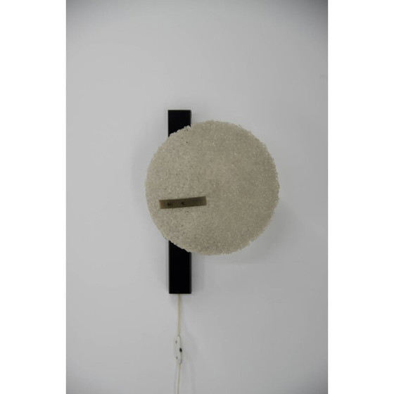 Image 1 of Geometrische Wandlampe aus schwarzem Metall und Harz von Pokrok Zilina, 1960