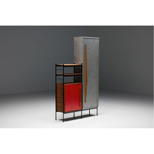 Roter Metallschrank von Willy Van der Meeren, 1950