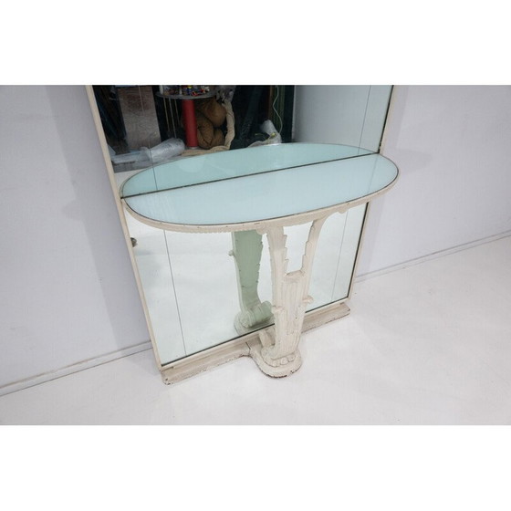 Image 1 of Vintage Konsolenspiegel aus Holz und Glas, Italien 1940er Jahre