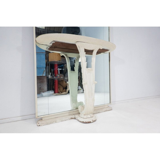 Image 1 of Vintage Konsolenspiegel aus Holz und Glas, Italien 1940er Jahre