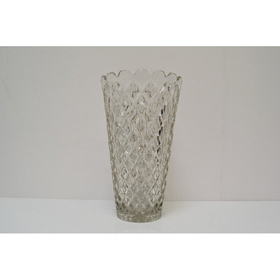 Image 1 of Glasvase aus der Mitte des Jahrhunderts von Glasswork Novy Bor, Tschechoslowakei 1960er Jahre