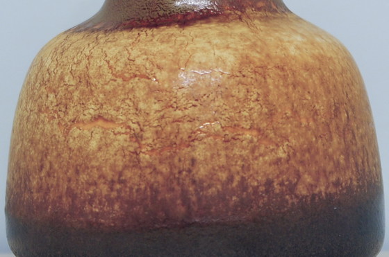 Image 1 of niedrige gelbe Crackle Westdeutschland Vase Scheurich