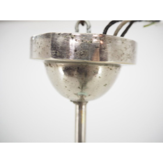 Image 1 of Art-Deco-Kronleuchter aus Chrom und hellgrünem Glas, 1930