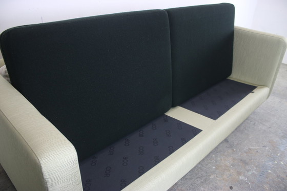 Image 1 of Cor Conseta Couch Dreisitzer Rippstoff Sofa Schwarz Weiss Grün