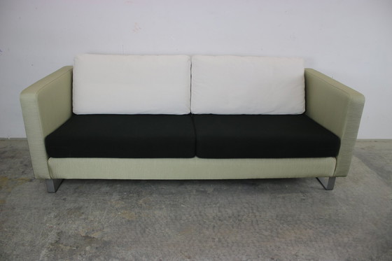 Image 1 of Cor Conseta Couch Dreisitzer Rippstoff Sofa Schwarz Weiss Grün