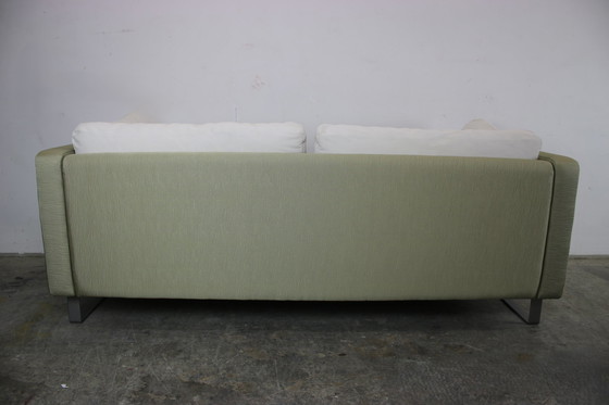 Image 1 of Cor Conseta Couch Dreisitzer Rippstoff Sofa Schwarz Weiss Grün