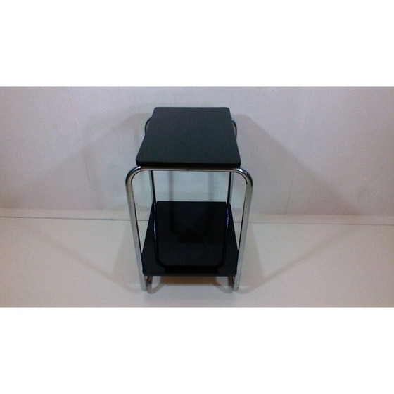 Image 1 of Vintage Couchtisch aus Stahl und Holz von Jindřich Halabala für Bystřice pod Hostynem, Tschechoslowakei