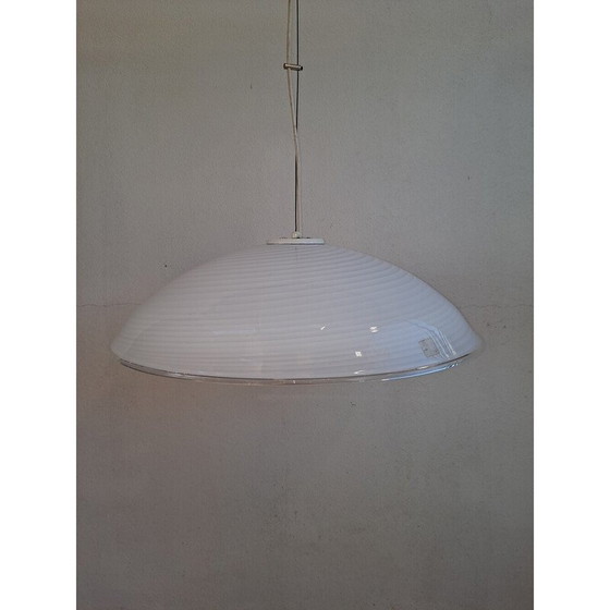 Image 1 of Hängeleuchte aus weißem Muranoglas, 1960