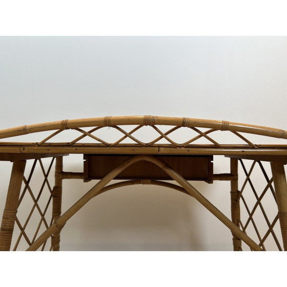 Image 1 of Schreibtisch aus Rattan von Louis Sognot, Frankreich 1950