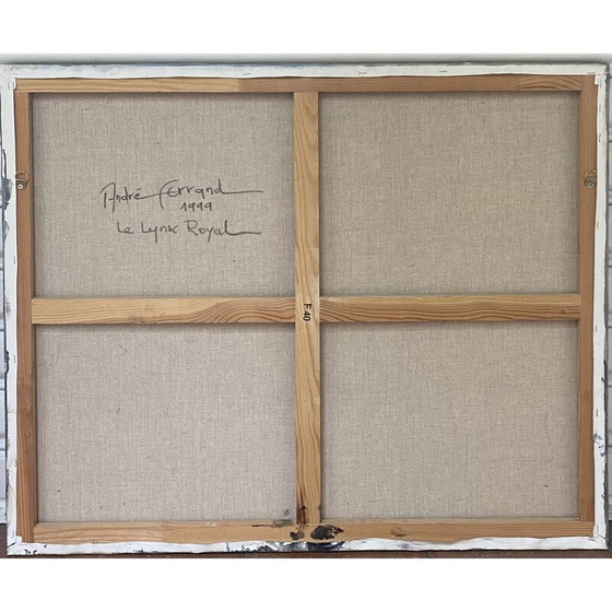 Image 1 of Vintage Öl auf Leinwand Der königliche Luchs von André Ferrand, 1999