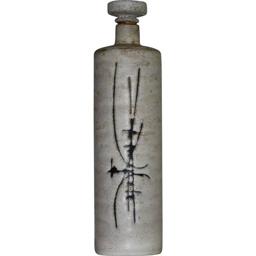 Flasche aus Keramik von Henri Cimal Vallauris, 1950