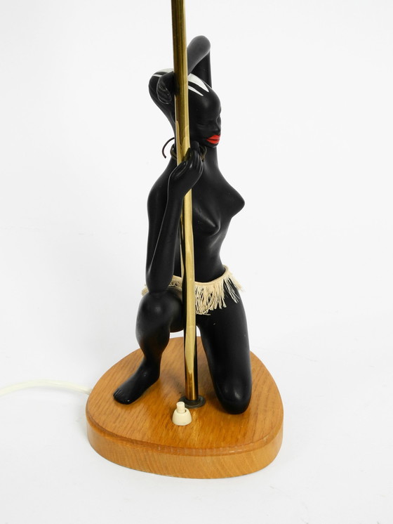 Image 1 of Sehr seltene Original Mid Century Keramik Figurativ Tischlampe von Cortendorf