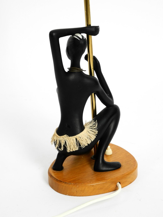 Image 1 of Sehr seltene Original Mid Century Keramik Figurativ Tischlampe von Cortendorf