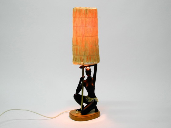 Image 1 of Sehr seltene Original Mid Century Keramik Figurativ Tischlampe von Cortendorf