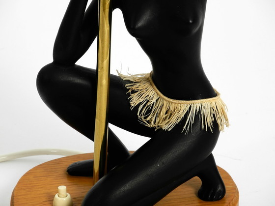 Image 1 of Sehr seltene Original Mid Century Keramik Figurativ Tischlampe von Cortendorf