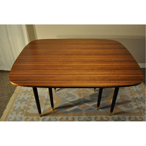 Vintage Drop Leaf Esstisch mit acht Beinen 1960er Jahre