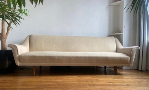 Sofa Aus Wolltuch Beige