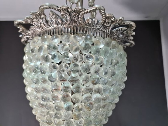 Image 1 of Decke Pendelleuchte, Mid Century Modern, Art Deco, Muranoglas, Kunstglas, Rebe, Hyper Vintage, Einzigartig