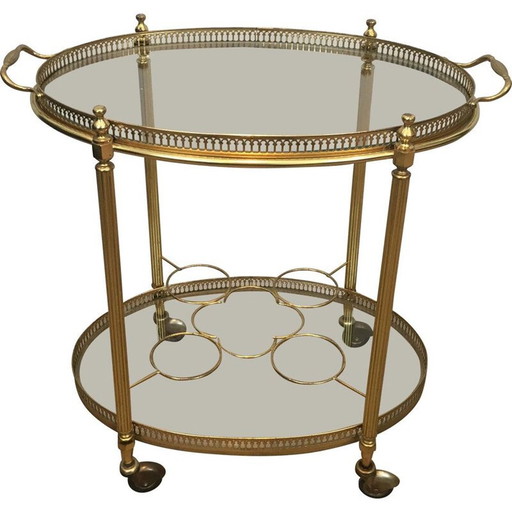 Vintage Rolling Table Oval Neoklassisch 1970