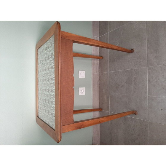 Image 1 of Alter Holzbeistelltisch mit Glasplatte, 1920
