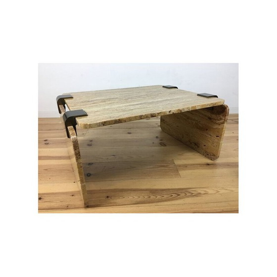 Image 1 of Couchtisch aus gelbem Travertin, 1970