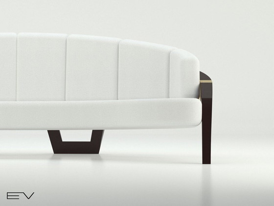 Komplettes Sofa Osiris Serie Altägyptische Meister entworfen Goldfolie Details und schwarz matt Massivholz (photo 5 of 7)