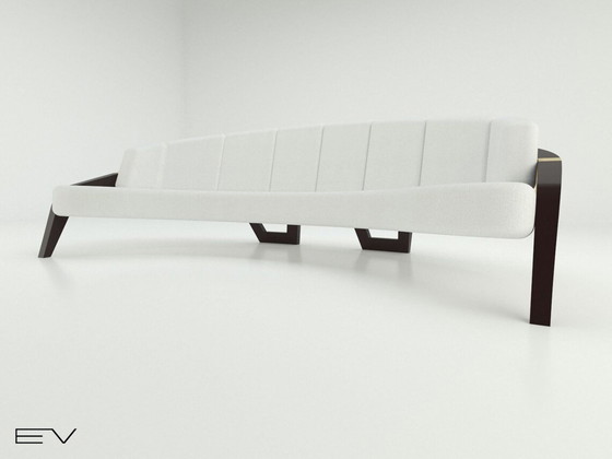 Komplettes Sofa Osiris Serie Altägyptische Meister entworfen Goldfolie Details und schwarz matt Massivholz (photo 4 of 7)
