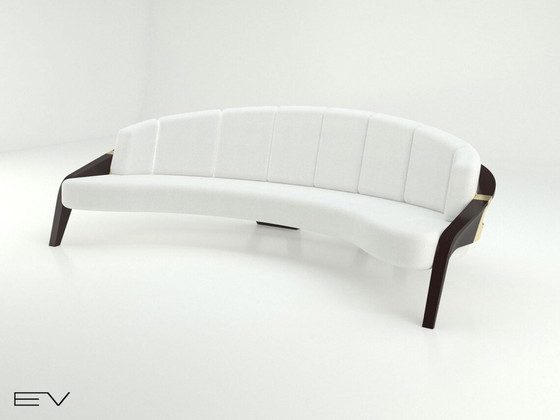 Komplettes Sofa Osiris Serie Altägyptische Meister entworfen Goldfolie Details und schwarz matt Massivholz (photo 3 of 7)