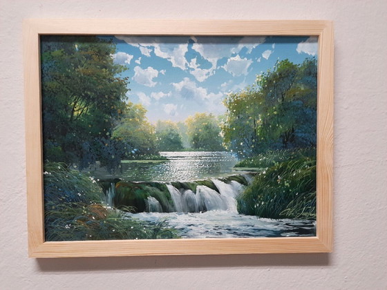 Ihor Tormin "Sonniger Tag an einem Wasserfall" – Gemälde & Zeichnungen, Mdf (photo 3 of 5)