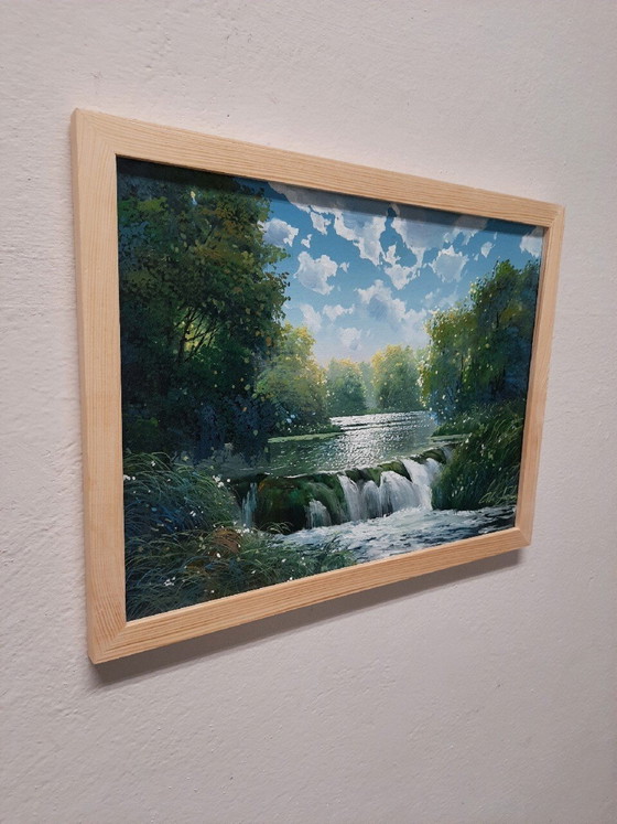 Ihor Tormin "Sonniger Tag an einem Wasserfall" – Gemälde & Zeichnungen, Mdf (photo 2 of 5)
