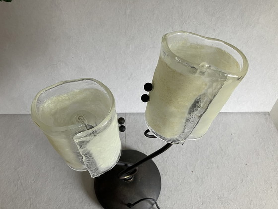 Image 1 of Muranoglas Vintage Tischlampe mit 2 Glasschirmen