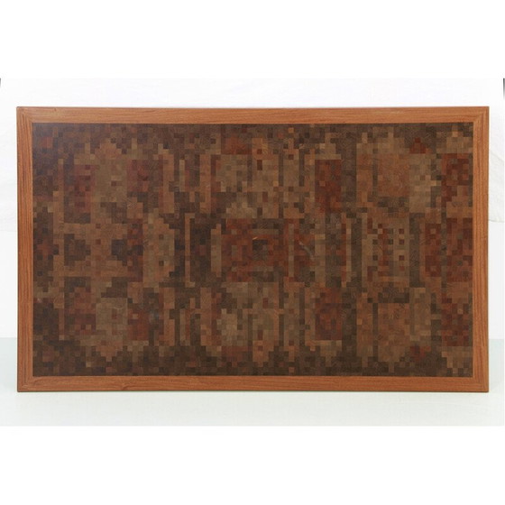 Image 1 of Skandinavischer Vintage-Couchtisch aus stehendem Holz mit Intarsien