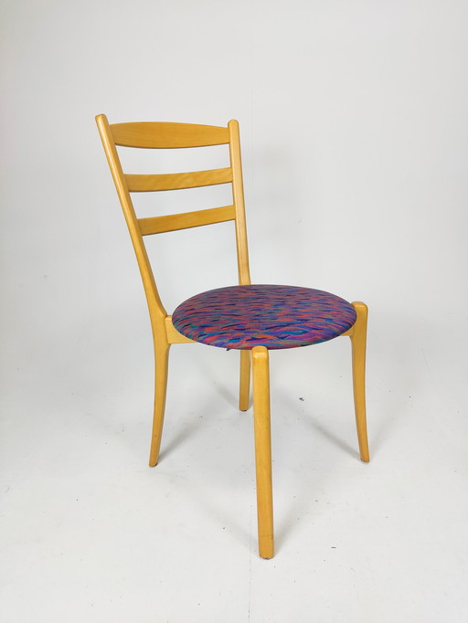 4x Esszimmerstühle im dänischen Vintage Design aus Holz