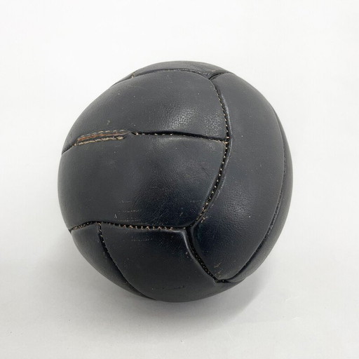 Schwarzer Trainingsball aus Leder von Gala, Tschechoslowakei 1930