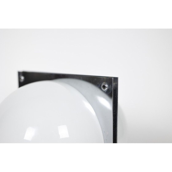 Image 1 of Vintage Tischlampe aus poliertem Metall und Opalin, 1970