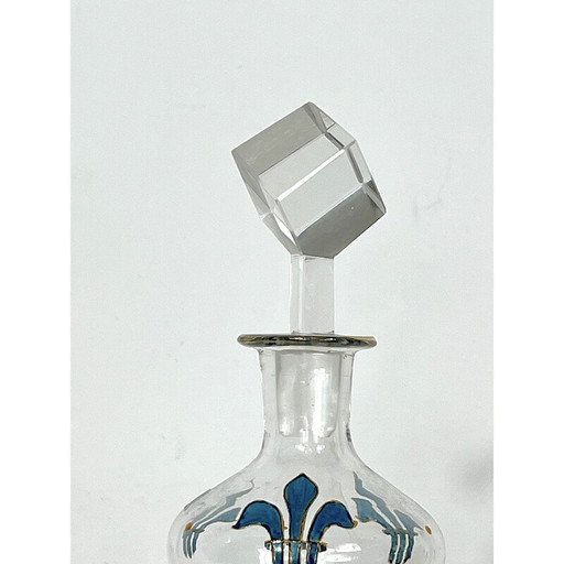 Italienische Jugendstil-Glasflasche, 1920er Jahre