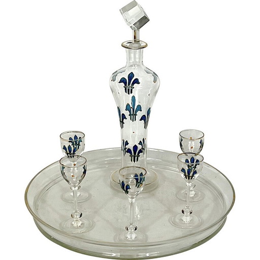 Italienische Jugendstil-Glasflasche, 1920er Jahre