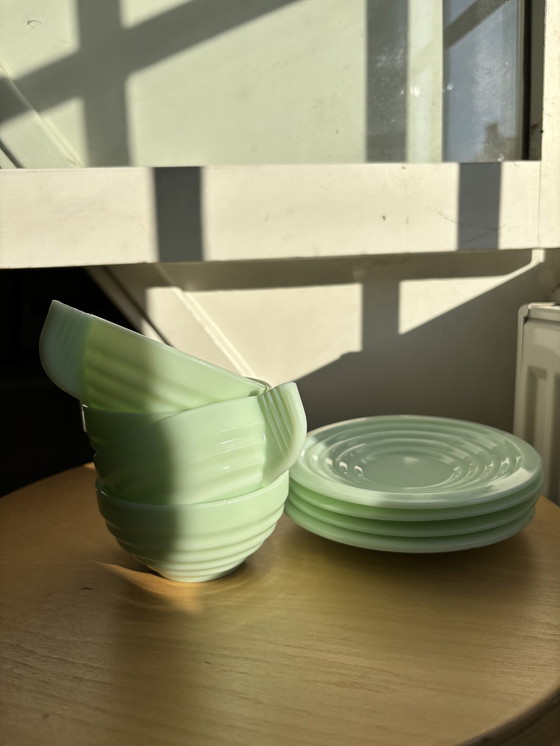 Image 1 of 4x Berlage und Schwarz Design Tasse und Untertasse