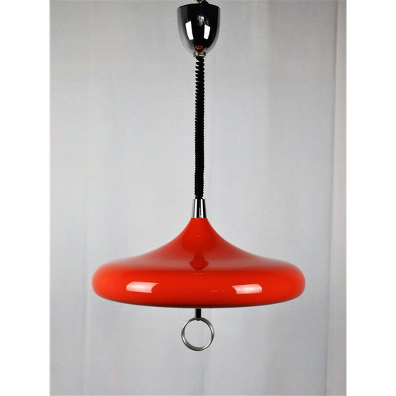 Image 1 of Orangefarbene Space Age-Pendelleuchte, 1960er Jahre