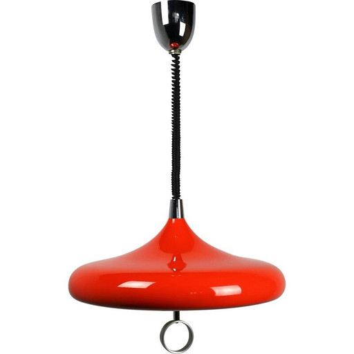 Orangefarbene Space Age-Pendelleuchte, 1960er Jahre