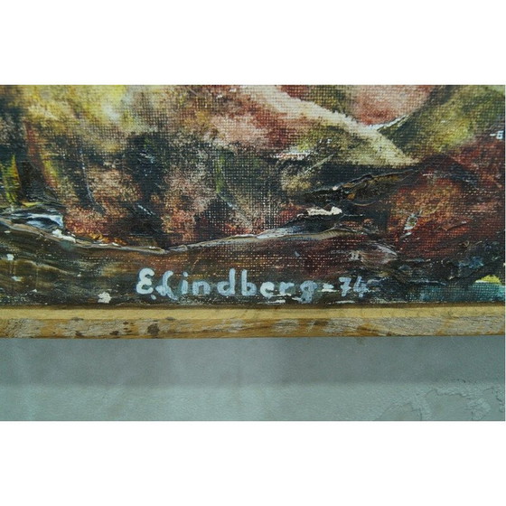 Image 1 of Abstraktes Ölgemälde von E. Lindberg, Schweden 1974