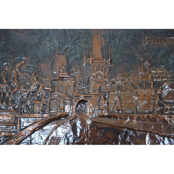 Image 1 of Vintage-Wandskulptur aus verkupfertem Metall, Tschechoslowakei 1972