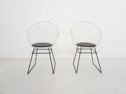 D. Dekker für Tomado Style Wire Chairs, Niederlande 1950'S