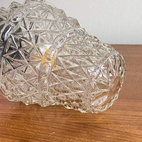 Image 1 of Hängeleuchte Baladeuse Globus Altgoldenes Glas Hängekralle Messing Renoviert